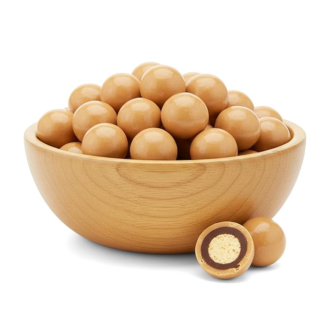 NY Spice Shop Peanut Butter Chocolate Malt Balls Party Decorations - 1 Pound Malted Milk Ball Candy Birthday Gifts - Chocolate Malted Milk Balls - Dark Chocolate Malt Ball Holiday Snacks