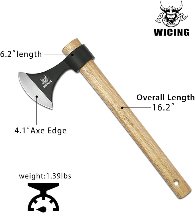 Throwing Axes, 16.2-inch Throwing Tomahawks High Carbon Steel & Wooden Handle, for Axe Throwing Recreation and Competition