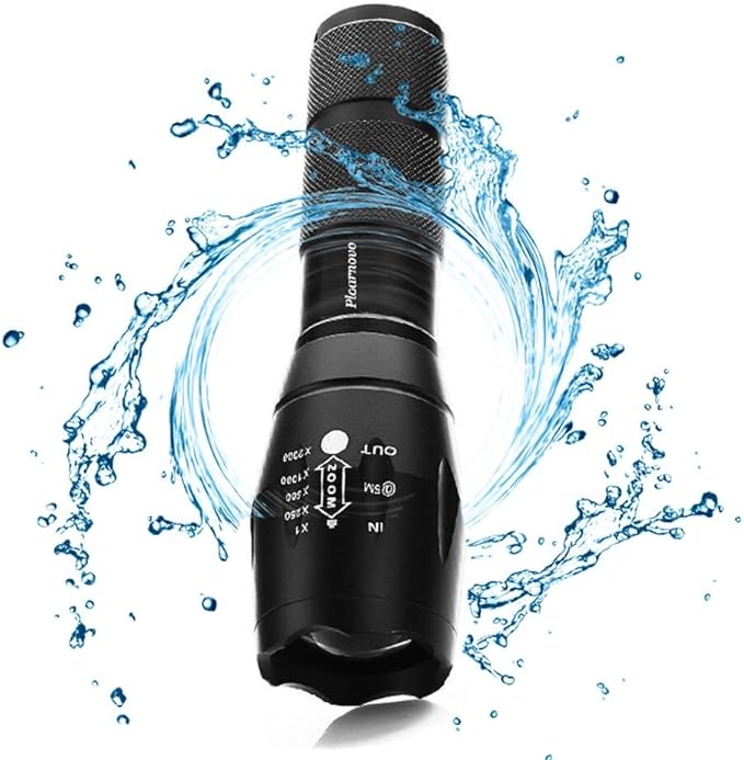 2 Pack Tactical Flashlight 2000 Lumens LED with Adjustable Focus and 5 Light Modes for Camping Hiking Emergency, Hurricane, Power Outage,Gift-Giving