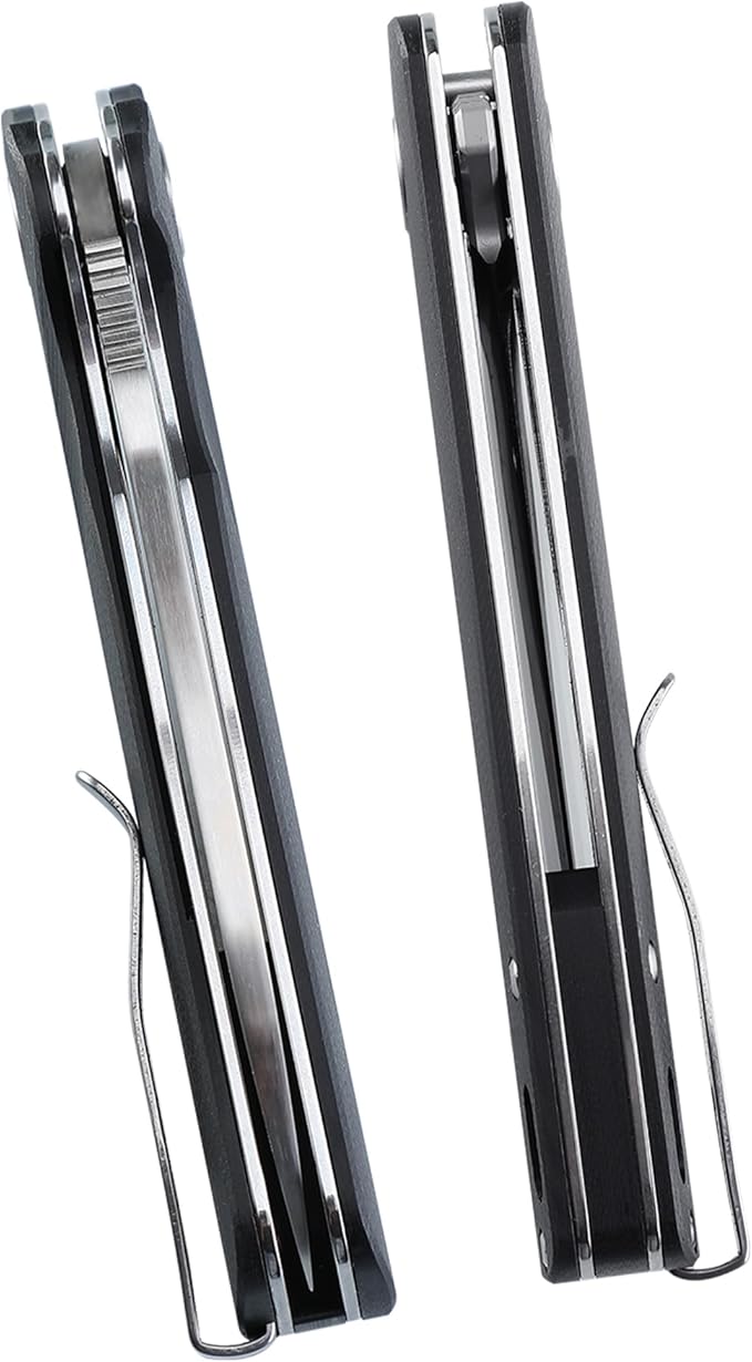 Petrified fish PF868 Bunta,3.35" D2 Satin Blade,146g G10 Handle Flipper Folding knife (Green G10)