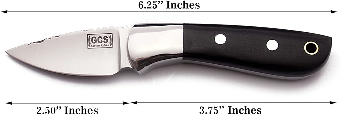 GCS Handmade D2 Tool Steel Tactical knife Hunting Knife CampKnife with leather sheath Full tang blade designed for Hunting & EDC GCS 235 (Micarta Handle)