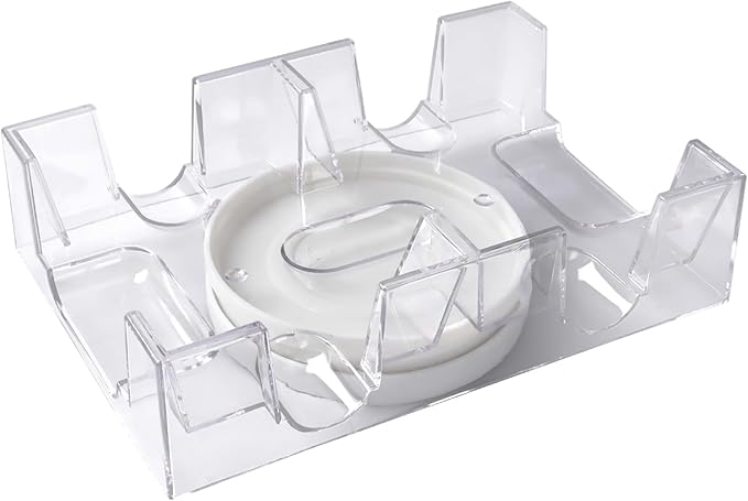 GSE Games & Sports Expert 2-Deck Revolving Canasta Card Tray, Dual Deck 360° Rotating Playing Card Holder, Swivel Cards Holders for Hand & Foot, Rummy, UNO Games