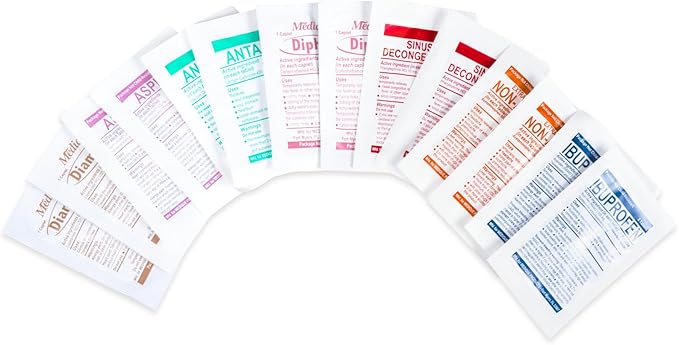 First aid Kit Refill Supplies Medication Pack for Refilling Small Kits or Traveling