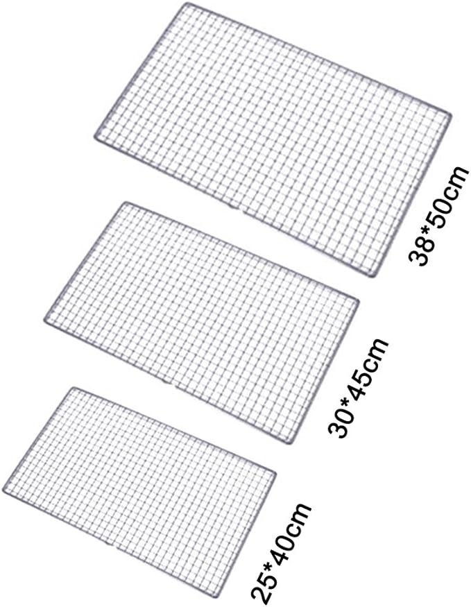 GEZICHTA Carbon Baking Mesh Mats, Barbecue Grill Net - Stainless Steel Cross Wire, 2540cm for Outdoor Picnic, BBQ