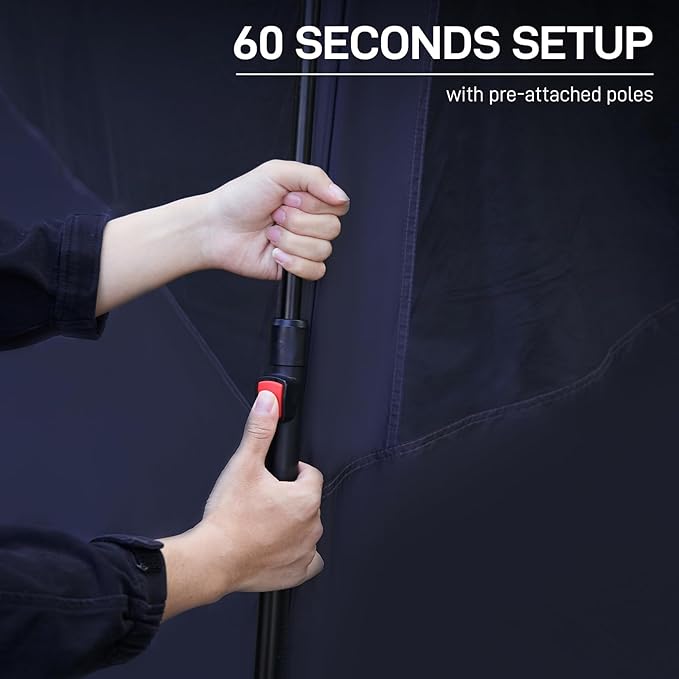 EVER ADVANCED Blackout Design 6 Person Camping Tent, Instant Cabin Tent for Family with Vestibule and Large Mesh Windows, 60s Easy Setup, Double Layer, Water-Resistant