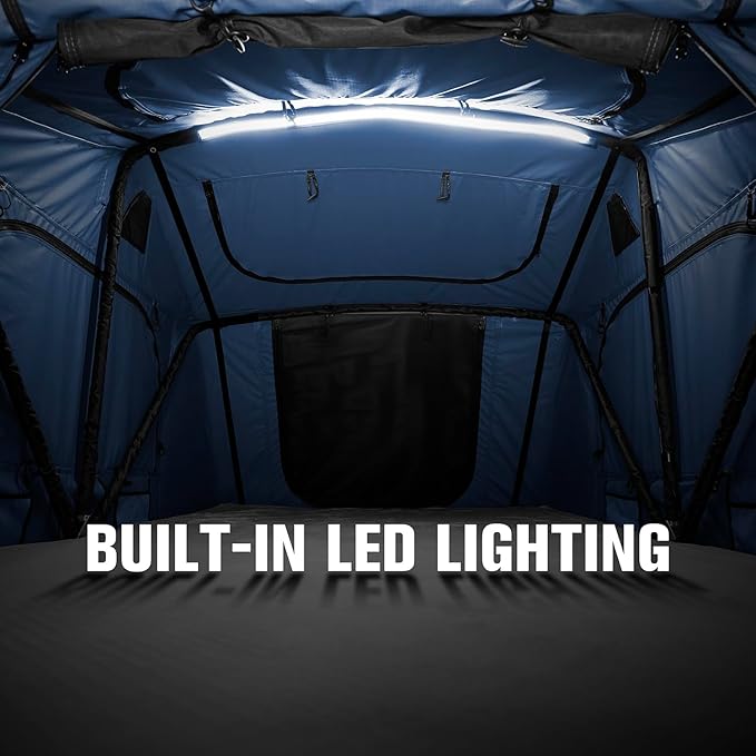 Pittman - 3+ Person Rooftop Tent - RTT Roof Top Tent for Truck Camping or Overlanding - Softshell Side Open Design with Telescopic Ladder for Easy Access - Waterproof - 1.9 Max