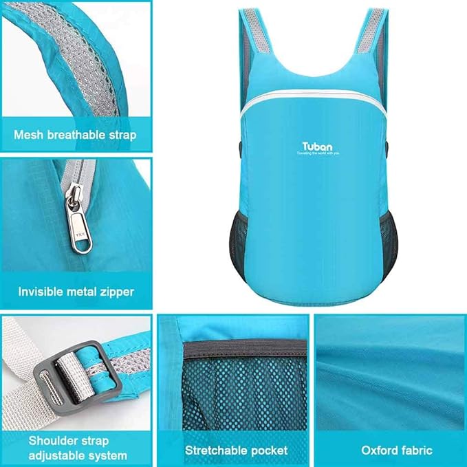 Ultra Lightweight Packable Water Resistant Backpack for Travel Camping Outdoor Hiking Daypack