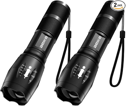 BEIKE Flashlight 2 Pack, Flash Light High Lumens, Small Flashlights Powerful, Super Bright LED Flashlight, Handheld Flashlights for Home, Camping, Emergency, Power Outages, Travel