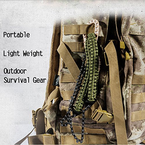 Pocket Chainsaw with Paracord Handle 36 Inches 16 Teeth Long Chain Hand Saw Fast Wood & Tree