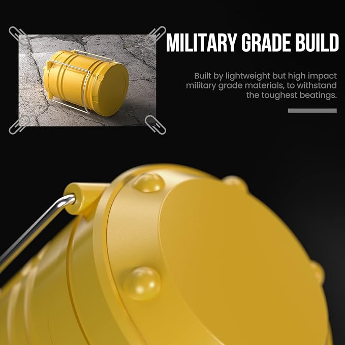 Lichamp LED Camping Lantern, 4 Pack Battery Powered Flashlight for Power Outages, Portable Collapsible Hanging Light Essential for Home, Outdoor, Emergency Lamp Survival Kit Gear for Hurricane, Yellow