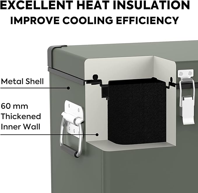 ICECO VL60 Dual Zone Portable Refrigerator with SECOP Compressor, 60 Liters Platinum Compact Refrigerator, DC 12/24V, AC 110-240V, 0℉ to 50℉, Home & Car Use (with Insulated Cover)
