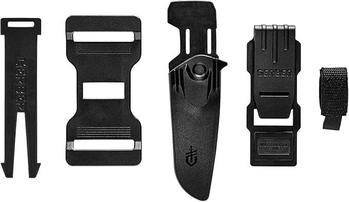 Gerber Gear Principle - Fixed-Blade Survival Knife for Hunting, Camping & More - Features Firestriking Spine & Triple Mounting Sheath - Made in USA - Black