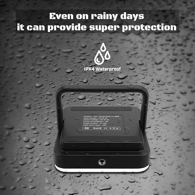 Tent Light for Vendor Booths, LED Portable Camping Lantern with 4 Lighting Modes, IPX4 Waterproof Camping Light, for Power Outages, Emergencies, Outdoors, Car Repairs