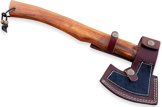 Damascus Steel Blade Axe Hatchet Tomahawk Hunting Knife Camping Outdoor/Life time Warranty on Manufacturers defect. SM14