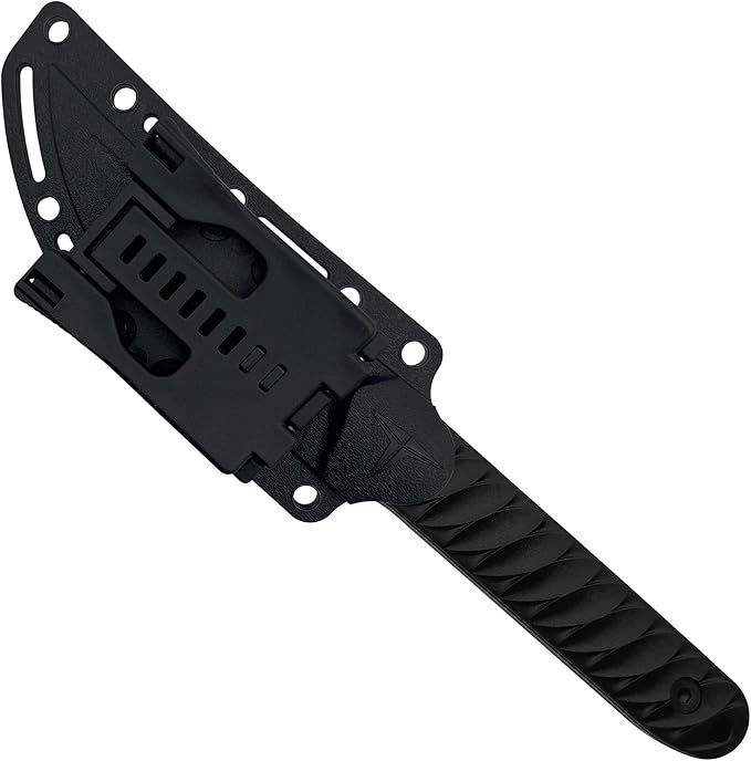 Hunting Survival Knife 9" Full Tang Fixed Blade Knives Camping Gear with Extra Set of FRN Handle Scales, MOLLE Clip Horizontal and Vertical Carry - TKF313