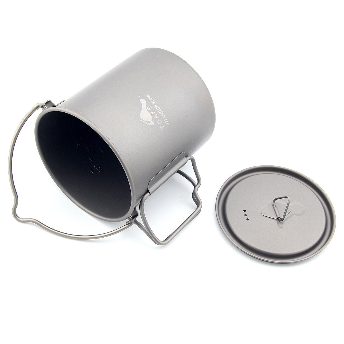 TOAKS Titanium 750ml Pot with Bail Handle for Ultralight Camping, Backpacking Cookware and Mug