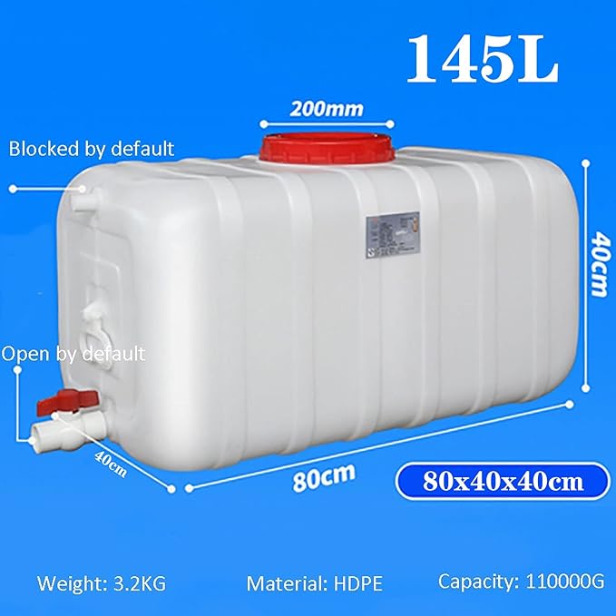 NAKAN Large Storage Container Portable Water Bucket Plastic Travel Desktop Container Rainwater Collection Storage Container Outdoor Water Storage for Camping Hiking Climbing(Size:145L)