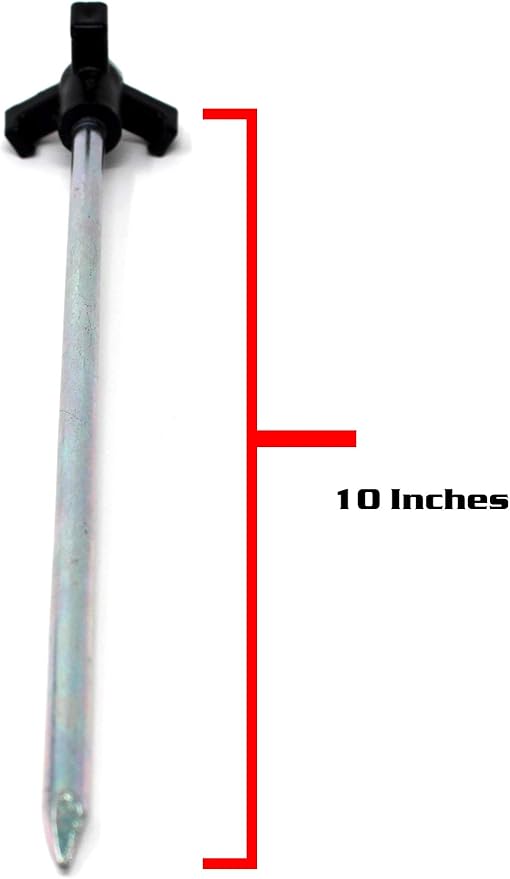 Tricc Unbreakable Heavy Duty Steel Tent/Canopy Stakes, Galvanized Non-Rust 10" Three Pegged Solid, Sturdy Stakes for Outdoor Trips, Camping, Hiking & Gardening. 4 Colors Made in The USA (Black)