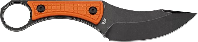 KANSEPT Niko Fixed Blade Knife, 3.54'' Blackwash D2 Sharp Blade with Orange G10 + Frag Pattern Handle, Adjustable Kydex Sheath for Edc Hunting Survival Camping G004A10
