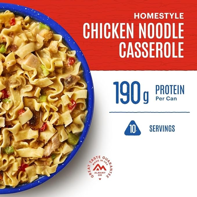 Mountain House Freeze Dried Homestyle Chicken Noodle Casserole #10 Can ??Pack of 6 | Survival & Emergency Canned Food | Camping & Backpacking Meals | 30-Year Taste Guarantee 10 Servings per Can