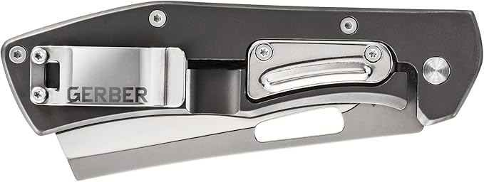 Gerber Gear Flatiron Folding Pocket Knife, EDC Stainless Steel Folding Knife with 3.6" Cleaver Blade and Pocket Clip