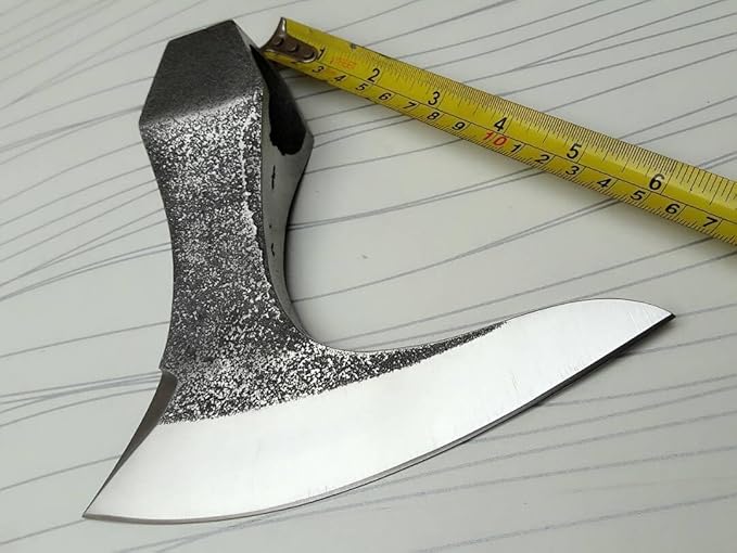 WHS201 Viking Axe Head, Custom Hand Forged Viking Axe Real Head, Tomahawk Viking Hatchet Beared Camping Axe Blade, 5160 HIGH Carbon Steel Blade, Viking Gift for Him - Christmas Gift (Ragnar)