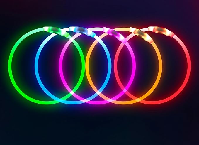 Led Dog Collar, BSEEN USB Rechargeable Flash Dog Necklace Light, Pet Safety Collar Makes Your Beloved Dogs Be Seen at Night for Small Medium Large Dogs(Pink)