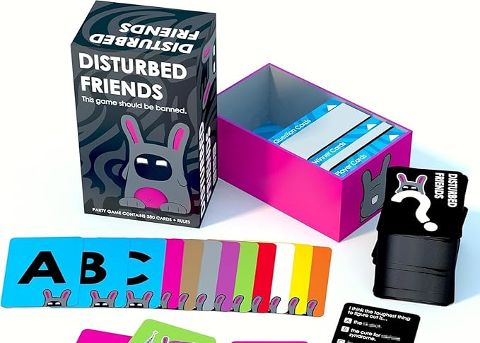 Disturbed Friends Party Game - Find Out Who Your Friends are! Hilarious Card Game for Adults, Friends, Family, College Students, Fun Parties and Board Games Night with Your Group