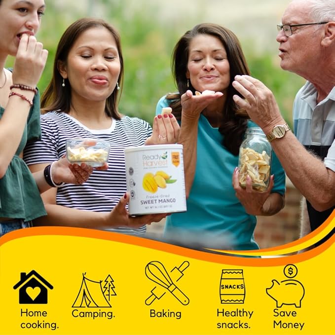 Ready Harvest Freeze Dried Food - Mango | Emergency Snacks | Fruit for Camping & Survival | #10 Can | 25-Year Shelf Life | Cans Filled to the Top