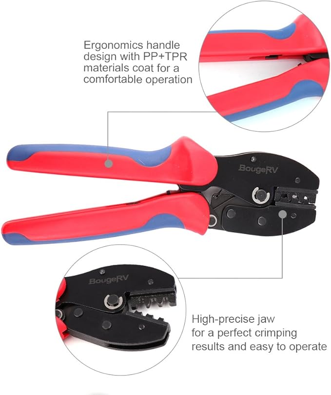 BougeRV Solar Crimping Tool for 14-10AWG Solar Panel PV Cable,Solar Crimper