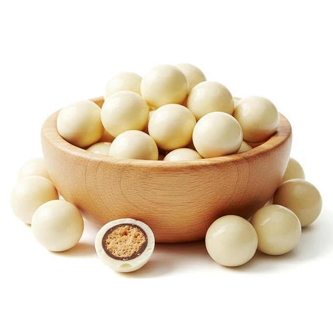 NY Spice Shop French Vanilla Chocolate Malt Balls Party Decorations - 8 Ounce Malted Milk Balls Candy Birthday Gifts - Chocolate Malted Milk Ball - Dark Chocolate Malt Ball Holiday Snacks