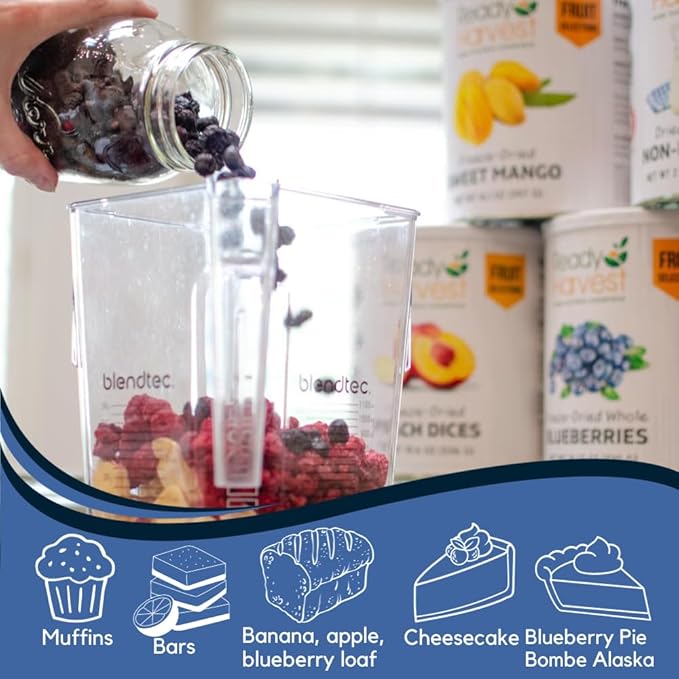 Ready Harvest Freeze-dried Blueberries | Blueberries Freeze-dried Fruit | Healthy Trail Mix | Camping food, School Emergency Food Supply 30 years | #10 Can 6 Cans