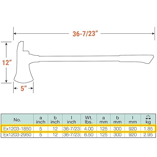CS Unitec | Non-Sparking Pick Head Axe | 4 lbs. | TUV Certified | Copper Beryllium | Non-Magnetic | Corrosion Resistant | EX1203-1850B