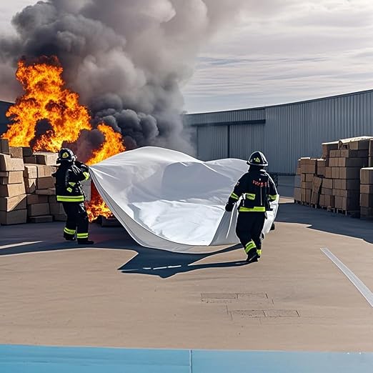 Vehicle Fire Blanket, Emergency Fire Extinguisher Blanket for Car,Survival Safety Fire Blanket for Automobiles, Motorcycles, Warehouses, House, Camping in The Wilderness (29.5x19.6ft)