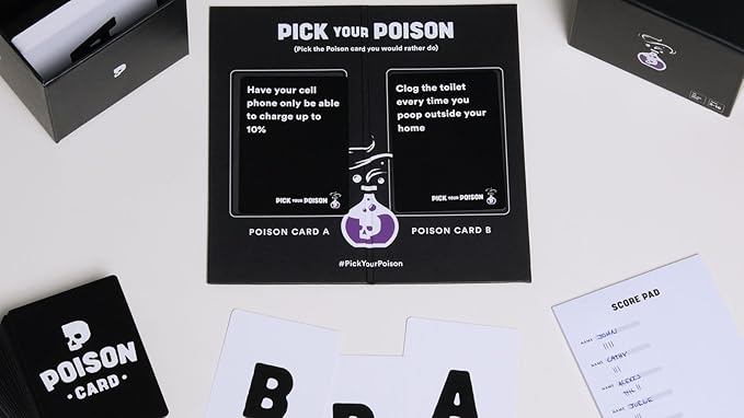 Pick Your Poison Party Game + Family Expansion Set - The ?œWhat Would You Rather Do???Card Game for Kids, Teens, College Students, Adults, at Fun Parties and Board Games Night with Your Friends