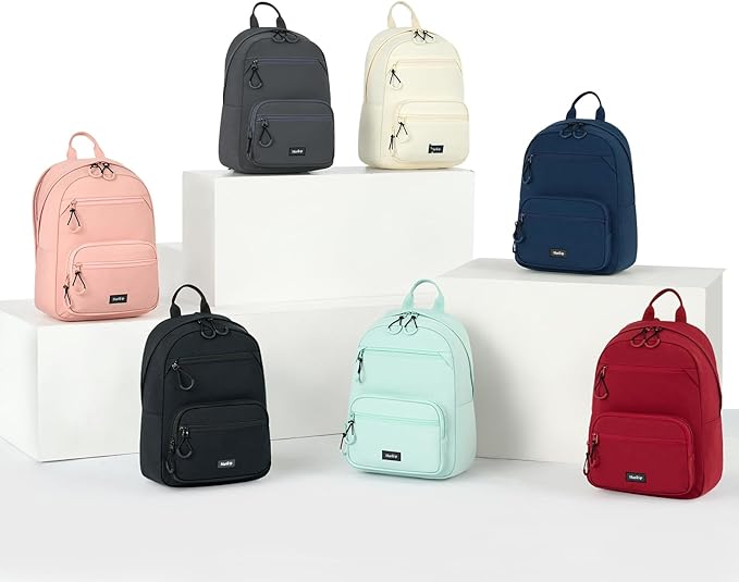 Carry On Travel Backpack For Men Women, 13 Inch Small Mini Work Bag Personal Item Backpacks, Camping Back Pack Lightweight Hiking Daypack For Office Nurse Commuter (Pink)