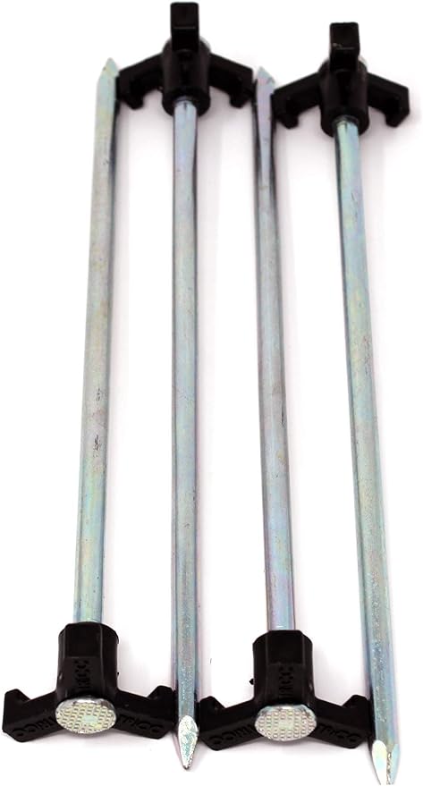 Tricc Unbreakable Heavy Duty Steel Tent/Canopy Stakes, Galvanized Non-Rust 10" Three Pegged Solid, Sturdy Stakes for Outdoor Trips, Camping, Hiking & Gardening. 4 Colors Made in The USA (Black)