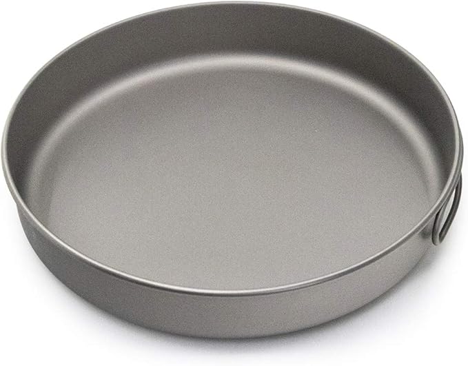 Lixada Ultralight Titanium Frypan Outdoor Camping Hiking Picnic Cooking Frying Pan 750/1000ML with/Without Handle