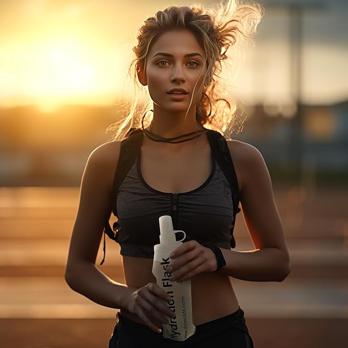 150ml Soft Flask Folding TPU Hydration Flask Running Water Bottle(5.29 oz), Water Pouch for Running Vest, Hiking, Cycling (White 150ml)