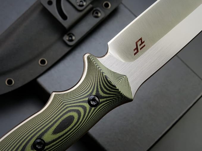 Eafengrow EF128 Fixed Blade Knife DC53 Steel Blade, Two Tone G10 Handle Full Tang Fixed Knifes Straight Knife for Working Camping Hunting Adventure EDC Tool Knife