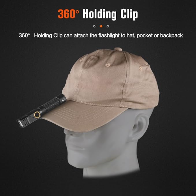 NICRON EDC Flashlights Rechargeable, 90 Degree Flashlight with Magnet 400 High Lumens L74 Mini Flashlight Compatiable with AAA Battery Pocket Penlight for Night Working, Camping, Outdoor, Emergency