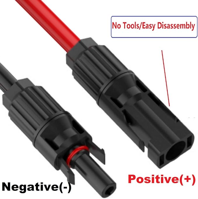Solar ConnectorsTo DC7909, DC8020 Adapter Perfectly Solar Connector, Compatibility with Jackery Portable Power Station, Solar Panel Extension Cable, 12AWG Heavy Wire
