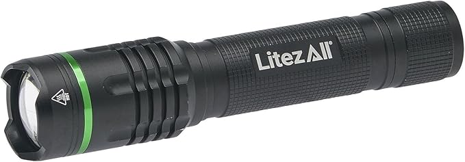 LitezAll 1000 Lumen Thin Rechargeable Tactical Flashlight, Slim Compact LED Flashlight with USB Charging, High-Power Pocket Light for EDC, Work, Camping, and Emergency Use