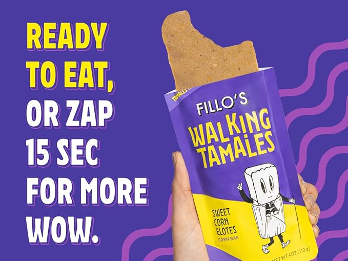 Fillos Walking Tamales Mild, Savory Ready To Eat Meals, Microwaveable Meal, Gluten Free and Preservative Free 7 Pack with Mild Tamales Lunchables
