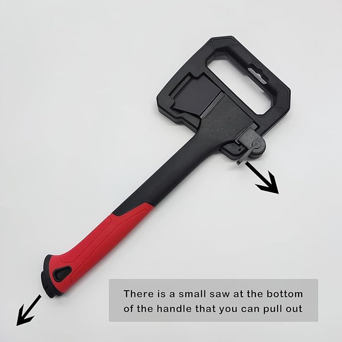 14" Axe with Saw Knife and Protective Box for Outdoor Use, Camping, Hiking, Garden