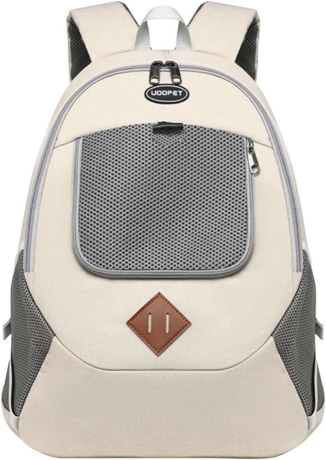Cat Backpack, Dog Backpack Carrier for Cat and Puppy, Ventilated Pet Backpack for Hiking, Camping, Airline Approved Cat Backpack(White)