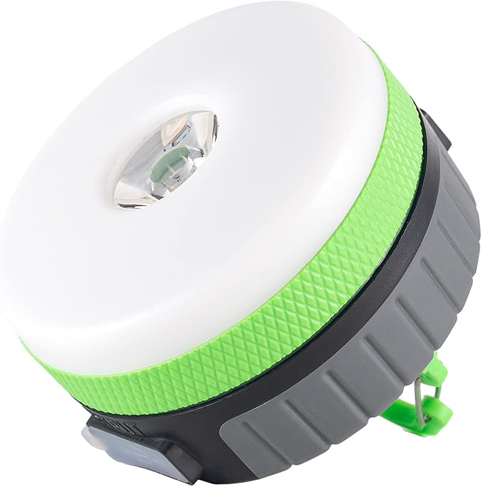 LIT-PaTH LED Camping Lantern, Rechargeable Light with Magnet Base, 2200 mAh, Survival Kit for Emergency, Hurricane, Outage, Medium Green, 1 Pack