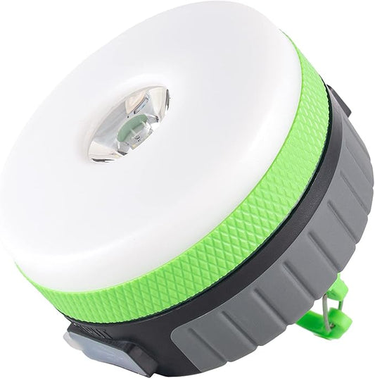 LIT-PaTH LED Camping Lantern, Rechargeable Light with Magnet Base, 2200 mAh, Survival Kit for Emergency, Hurricane, Outage, Medium Green, 1 Pack