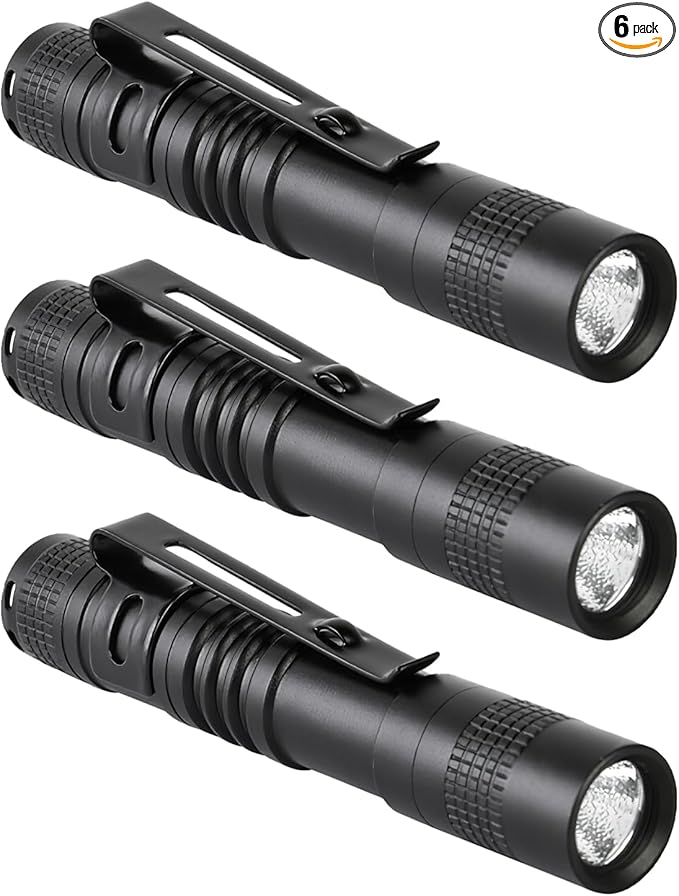 3.5" Mini Flashlight, AAA Small Pen Light with Clip, 500 Lumen Pocket Pen Flashlight Powered by AAA Battery, Portable Versatile for Inspection Medical Repair Camping Outdoor Emergency (White Light)