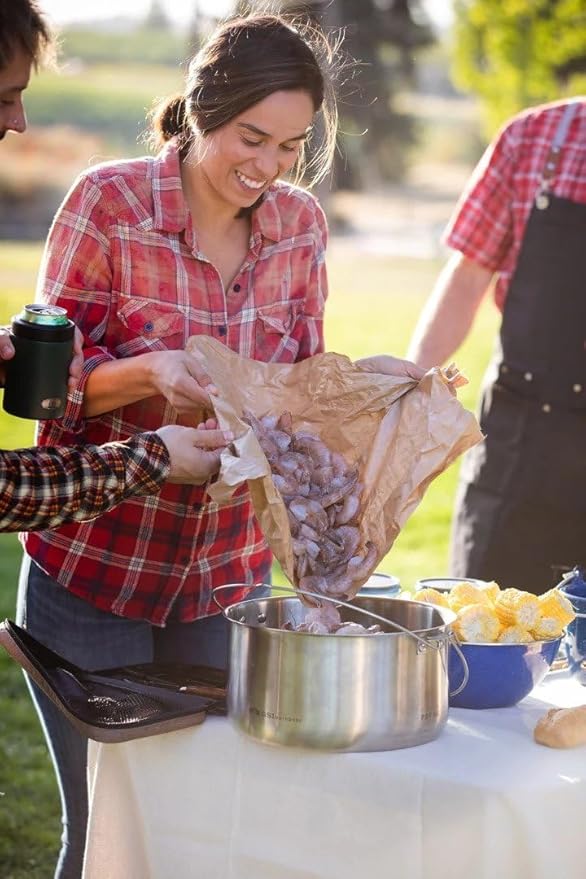 GSI Outdoors Glacier Stainless Troop Cookset, Compact Pan & Pot Camping Set, for Travel and Outdoors (8-10 People)